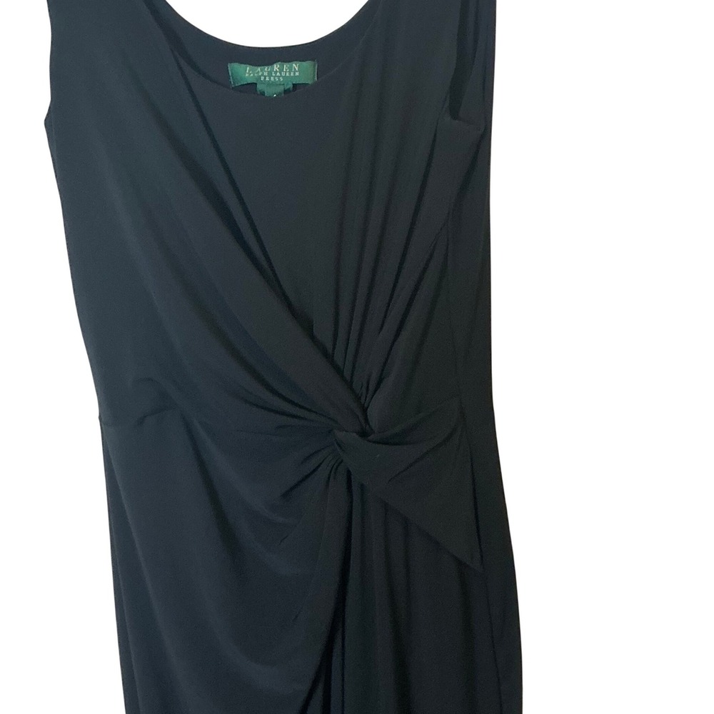 Lauren Ralph Lauren Black Twist Knot Sleeveless Cocktail Dress Size 4 Evening
